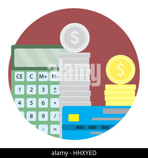 Compter l'argent icône capital vecteur. Financer l'investissement et la monnaie-illustration Banque D'Images