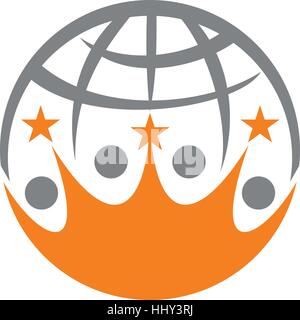 Solutions d'équipe mondiale de la formation Illustration de Vecteur