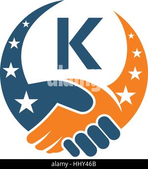 Partenaires succès K Initial Illustration de Vecteur