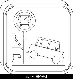 Bouton silhouette stationnement interdit sign vector illustration Illustration de Vecteur