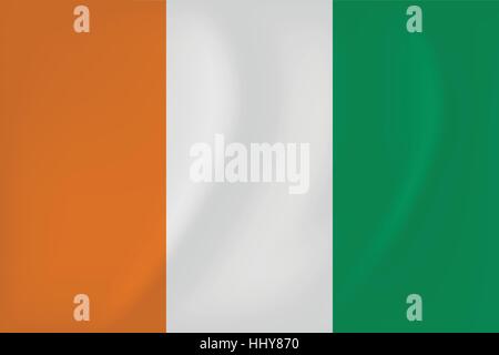 Image vectorielle du Cote d Ivoire waving flag Illustration de Vecteur