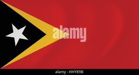 Image vectorielle du Timor oriental waving flag Illustration de Vecteur