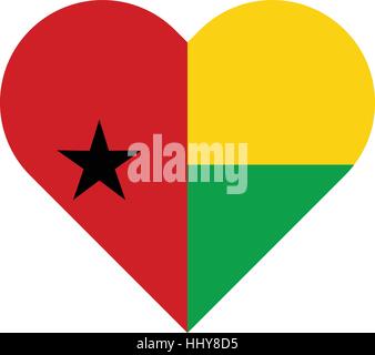 Image vectorielle de la télévision de la Guinée-Bissau drapeau coeur Illustration de Vecteur