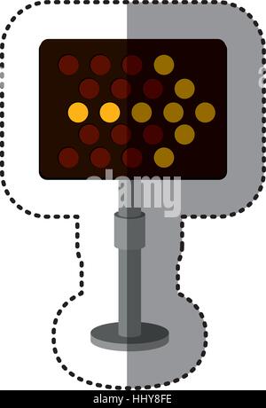 Autocollant avec led de signalisation flèche droite vector illustration Illustration de Vecteur