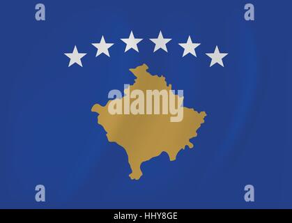 Image vectorielle du Kosovo waving flag Illustration de Vecteur