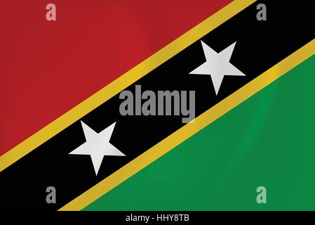 Image vectorielle du Saint Kitts et Nevis waving flag Illustration de Vecteur