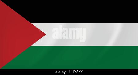 Image vectorielle de l'État de Palestine waving flag Illustration de Vecteur