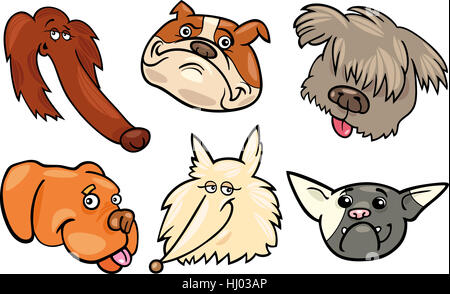 Animal de compagnie, chien, race, chiot, illustration, caricature, pure race, icônes, rire, rire, Banque D'Images