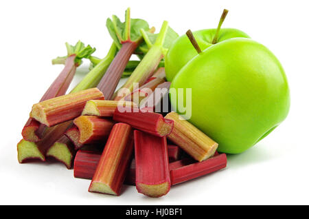 La nourriture, aliment, pommes, pomme, rhubarbe, blanc, rouge, en bonne santé, de l'alimentation, aliment, Banque D'Images
