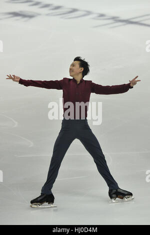 Kansas City, USA. 20 Jan, 2017. VINCENT ZHOU en action au cours de la le programme court tenu au Sprint Center, Kansas City, Missouri. Credit : Amy Sanderson/ZUMA/Alamy Fil Live News Banque D'Images