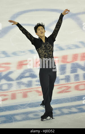 Kansas City, USA. 20 Jan, 2017. NATHAN CHEN en action au cours de la le programme court tenu au Sprint Center, Kansas City, Missouri. Credit : Amy Sanderson/ZUMA/Alamy Fil Live News Banque D'Images