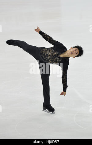 Kansas City, USA. 20 Jan, 2017. NATHAN CHEN en action au cours de la le programme court tenu au Sprint Center, Kansas City, Missouri. Credit : Amy Sanderson/ZUMA/Alamy Fil Live News Banque D'Images