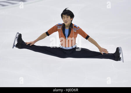 Kansas City, USA. 20 Jan, 2017. HIWATASHI TOMOKI en action au cours de la le programme court tenu au Sprint Center, Kansas City, Missouri. Credit : Amy Sanderson/ZUMA/Alamy Fil Live News Banque D'Images