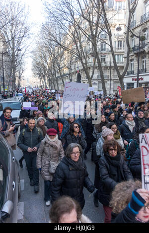 Paris, France, 21 janvier 2015, la Marche des femmes contre Trump Banque D'Images