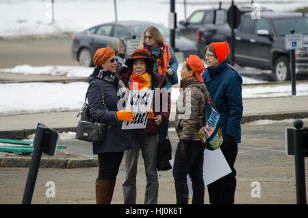 Augusta, Maine, USA. 21 Jan, 2017. La Marche des femmes sur Maine rassemblement devant le Capitole de l'État du Maine. La marche sur le Maine est une soeur rassemblement pour la Marche des femmes sur l'État de Washington. Crédit : Jennifer Booher/Alamy Live News Banque D'Images