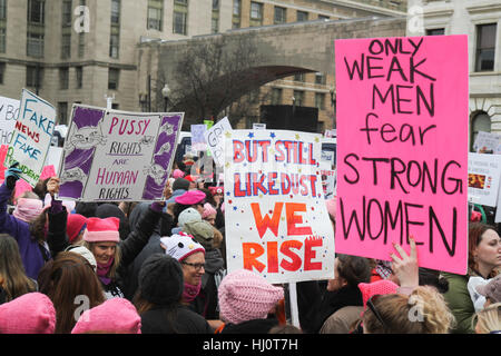 Washington, DC, United States. 21 Jan, 2017. La Marche des femmes sur l'État de Washington. Crédit : Susan Pease/Alamy Live News Banque D'Images