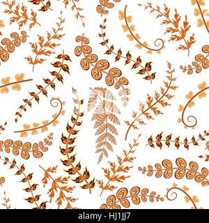 Feuilles d'été. Peint à la main sans motif. Vector background Illustration de Vecteur