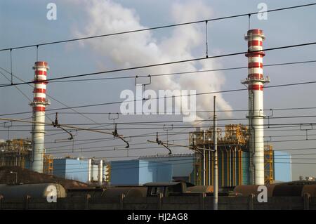 Zone industrielle de Mantoue (Lombardie, Italie), thermique d'ENIpower Banque D'Images