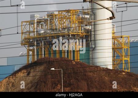 Zone industrielle de Mantoue (Lombardie, Italie), thermique d'ENIpower Banque D'Images