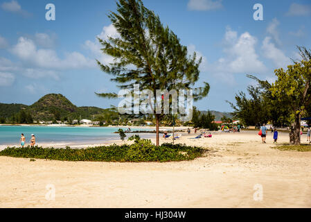 Plage Jolly Jolly Harbour, Antigua, Banque D'Images