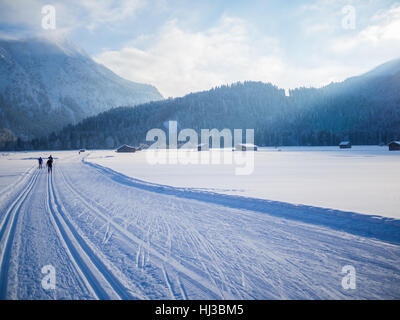 Le ski de fond en hiver, Oberstdorf, Allgau, Allemagne Banque D'Images