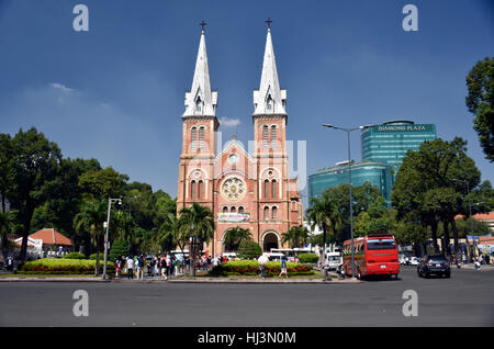 La Cathédrale Notre Dame, Ho Chi Minh City, Vietnam Banque D'Images