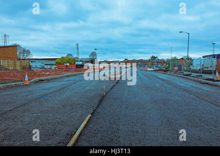 Le travail sur la nouvelle voie reliant la rue Edgar A49 à l'A465 Comercial Hereford Road UK en novembre 2016 Banque D'Images