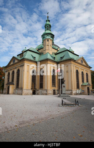 L'église de l'Exaltation de la Sainte Croix à Jelenia Gora, Pologne, Europe, ville du 18ème siècle. Banque D'Images