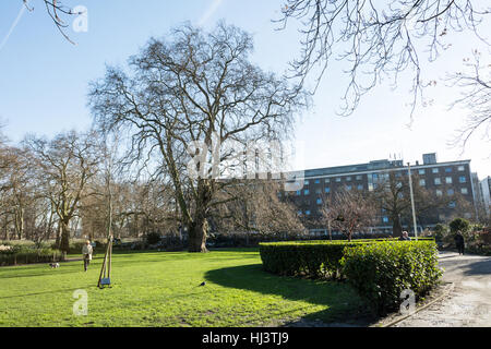 Le plan du Nouveau-Brunswick à Brunswick Square Gardens, Londres, WC1, UK Banque D'Images
