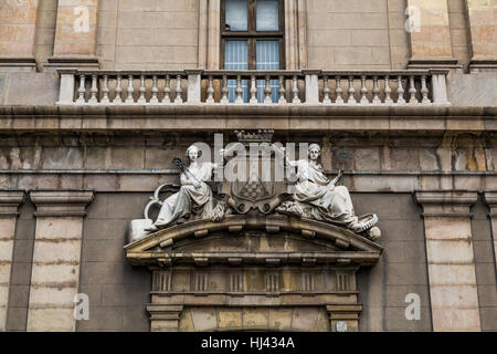 Belle architecture sur La Rambla à Barcelone Espagne Banque D'Images