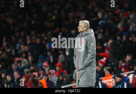 Gestionnaire d'Arsenal Arsène Wenger au cours de la Premier League match entre Arsenal et le palais de cristal à l'Emirates Stadium de Londres. 1 décembre 2017. Banque D'Images