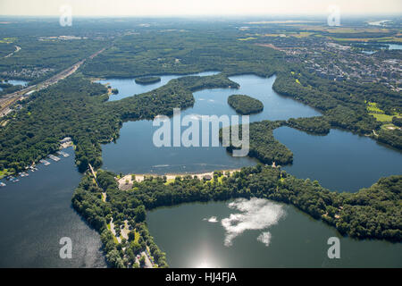 Région du lac Six, Duisburg-Wedaum Bissingheim Duisburg-Wedau, Garden City, Duisburg Wedau, Ruhr, Rhénanie du Nord-Westphalie Banque D'Images