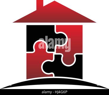 Puzzle maison Illustration de Vecteur