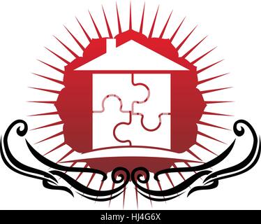 Puzzle maison Illustration de Vecteur