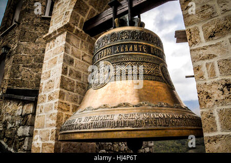 Cloche de l'église dans Bigorski - monastère de St Jean le Précurseur en Macédoine Banque D'Images