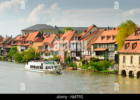 Bamberg : la petite Venise de la Regnitz, bras gauche, Oberfranken Haute-franconie, Bayern, Bavière, Allemagne Banque D'Images