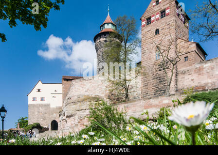 Nürnberg, Nuremberg : château impérial, Mittelfranken, Middle Franconia, Bayern, Bavière, Allemagne Banque D'Images