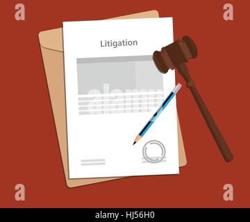 Notion juridique de signature de litige illustration Illustration de Vecteur