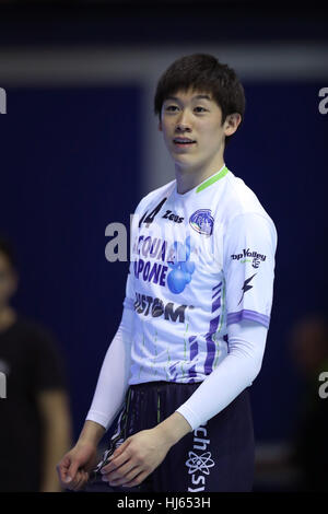 Latina, Italie. 15 Jan, 2017. Yuki Ishikawa (Top Volley Volley-ball volley-ball italien) : Ligue Serie A match entre Top Volley Latina et de Gi Group Monza à PalaBianchini à Latina, Italie . Credit : Hirano et Yoshihige/AFLO/Alamy Live News Banque D'Images