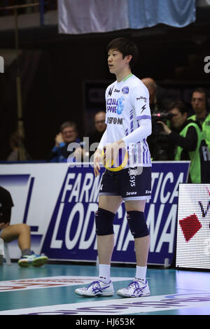 Latina, Italie. 15 Jan, 2017. Yuki Ishikawa (Top Volley Volley-ball volley-ball italien) : Ligue Serie A match entre Top Volley Latina et de Gi Group Monza à PalaBianchini à Latina, Italie . Credit : Hirano et Yoshihige/AFLO/Alamy Live News Banque D'Images