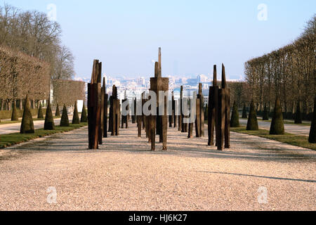 Exposition d'art dans un parc naturel, Paris, France Banque D'Images