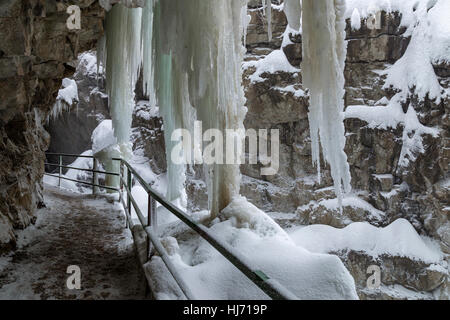 Gorge Breitach, Bavière, Allemagne, en hiver Banque D'Images