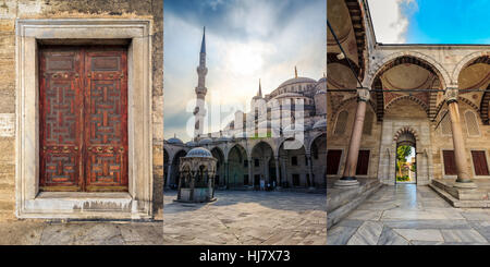 ISTANBUL - Le 18 août : à l'intérieur de la Mosquée Bleue à Istanbul. Mosquée Sultan Ahmed et sa cour est une zone historique populaire parmi les touristes Banque D'Images