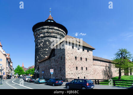 Nürnberg, Nuremberg : vieille ville. Spittlertor Tower, Mittelfranken, Middle Franconia, Bayern, Bavière, Allemagne Banque D'Images