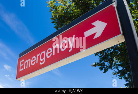 Panneau d'urgence d'un hôpital Banque D'Images