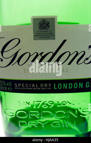 Bouteille de Gordon's Gin Banque D'Images