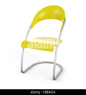Jaune Chaise visiteur en 3d Banque D'Images