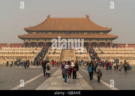 La salle de l'harmonie suprême à la Cité Interdite, Beijing, République populaire de Chine, l'Asie Banque D'Images