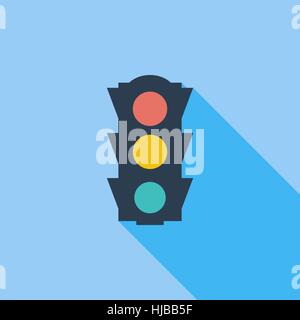 L'icône de feux de circulation. Télévision avec l'icône des vecteur long shadow pour applications web et mobiles. Il peut être utilisé comme logo -, le pictogramme, l'icône, l'infographie Illustration de Vecteur