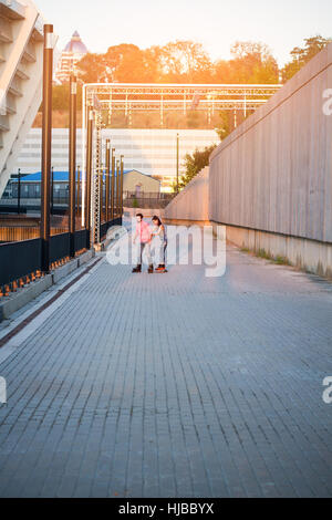 Couple de patineurs. Banque D'Images